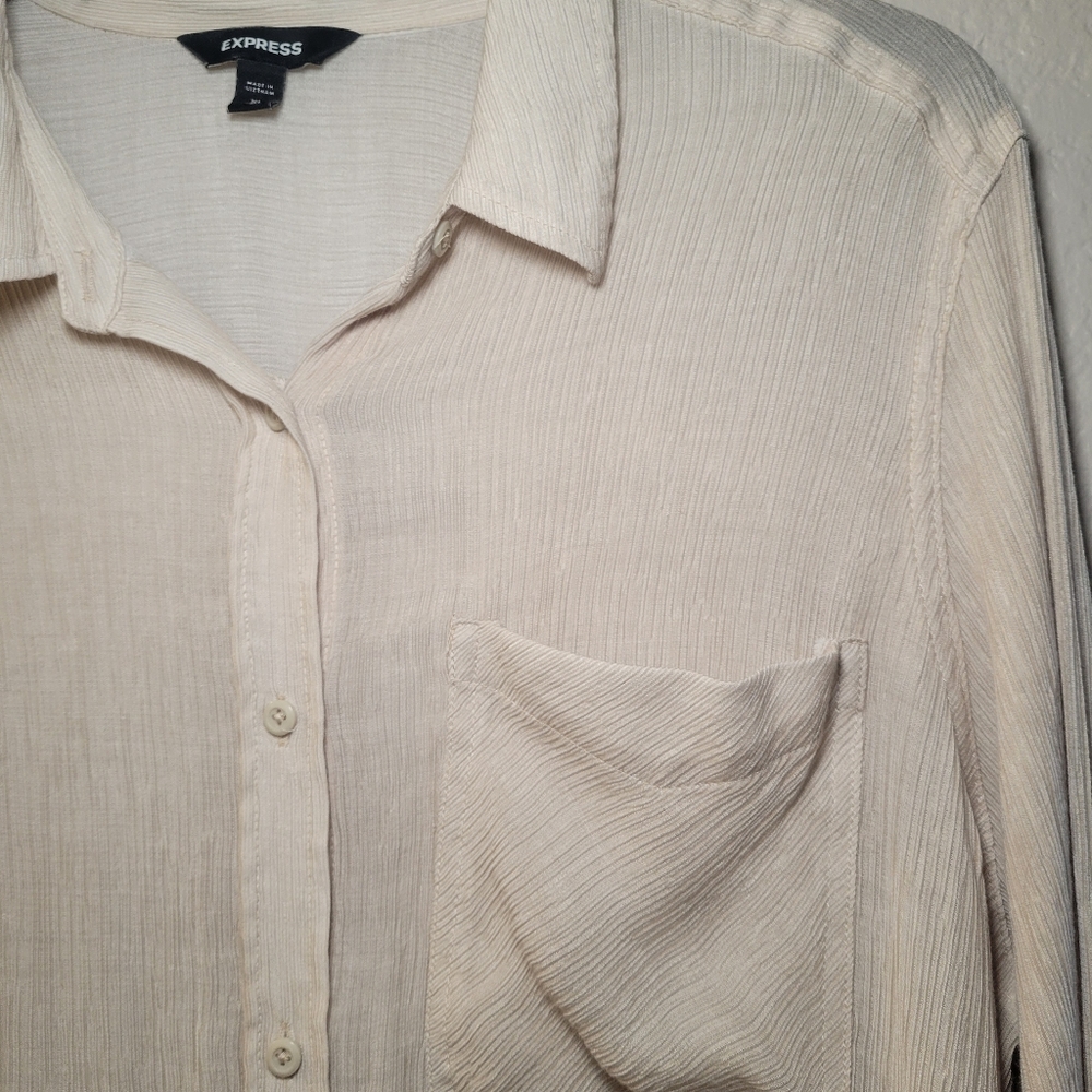 Express Lightweight Button-Up Blouse - image 2